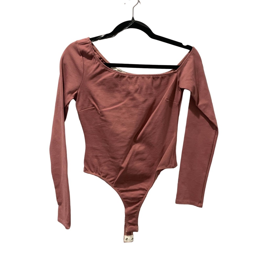 TIMING Bodysuit Asymmetrical Mauve Juniors Size M snap closure NWOT
